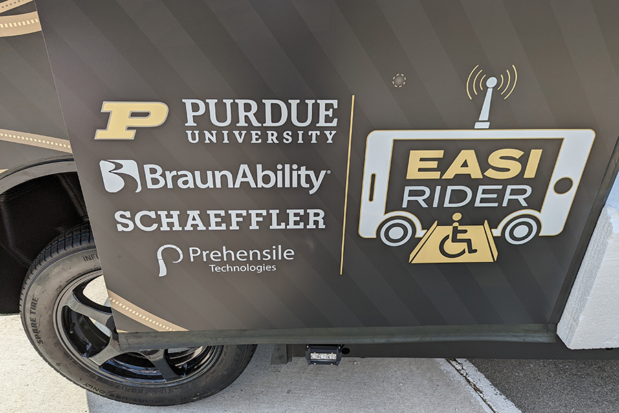 EASI RIDER accessible vehicle displaying the Prehensile Technologies and project partner logos